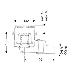 Kessel Boden-/Deckenablauf Practicus DN 50 Designrost, seitlich... KESSEL-45150.63 4026092052730 (Abb. 1)