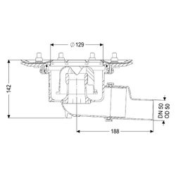Kessel Practicus Grundkörper Pressflansch DN 50, Auslauf seitlich... KESSEL-45159 4026092033777 (Abb. 1)