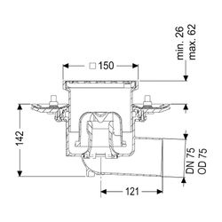 Kessel Bodenablauf Practicus Pressflansch DN 70 Schlitzrost, seitlich... KESSEL-45179.11 4026092033029 (Abb. 1)