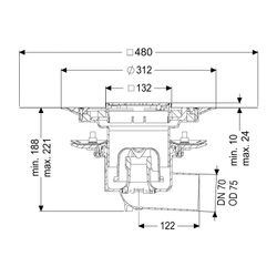 Kessel Bodenablauf Practicus Pressflansch DN 70 Variofix Designrost, seitlich... KESSEL-45179.53 4026092052471 (Abb. 1)