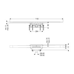 Kessel Duschrinne Linearis Infinity 90 Länge 1100mm DN 50, Edelstahl gebürstet... KESSEL-45200.11 4026092093566 (Abb. 1)