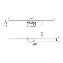 Kessel Duschrinne Linearis Infinity, DN 50, 1.600mm, Edelstahl gebürstet, 45200.16... KESSEL-45200.16 4026092093894 (Abb. 1)