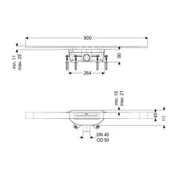 Kessel Duschrinne Linearis Infinity 90 Länge 900mm DN 50, Schwarz gebürstet... KESSEL-45202.09 4026092094242 (Abb. 1)