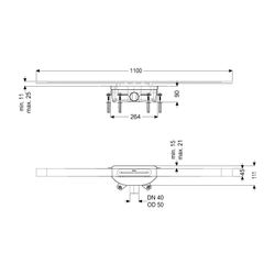 Kessel Duschrinne Linearis Infinity 90 Länge 1100mm DN 50, Kupfer gebürstet... KESSEL-45203.11 4026092094419 (Abb. 1)