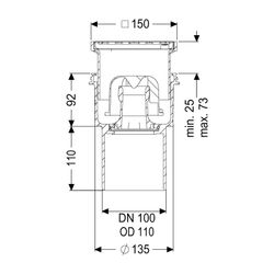 Kessel Boden-/Deckenablauf Practicus DN 100 Schlitzrost verschraubt, senkrecht... KESSEL-45210.11 4026092032992 (Abb. 1)