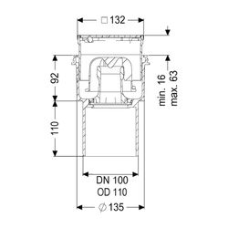 Kessel Boden-/Deckenablauf Practicus DN 100 Designrost, senkrecht... KESSEL-45210.63 4026092052839 (Abb. 1)