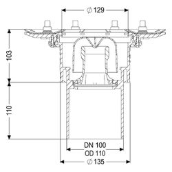 Kessel Practicus Grundkörper Pressflansch DN 100, Auslauf senkrecht... KESSEL-45219 4026092033821 (Abb. 1)