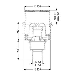 Kessel Boden-/Deckenablauf Practicus DN 50 Schlitzrost, senkrecht... KESSEL-45250.20 4026092092446 (Abb. 1)