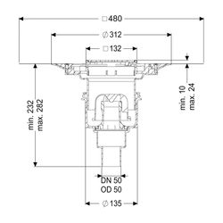 Kessel Boden-/Deckenablauf Practicus DN 50 Variofix Designrost, senkrecht... KESSEL-45250.53 4026092033838 (Abb. 1)