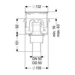 Kessel Boden-/Deckenablauf Practicus DN 50 Designrost, senkrecht... KESSEL-45250.63 4026092052723 (Abb. 1)