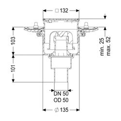 Kessel Bodenablauf Practicus Pressflansch DN 50 Designrost, senkrecht... KESSEL-45259.63 4026092052563 (Abb. 1)