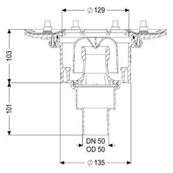 Kessel Practicus Grundkörper Pressflansch DN 50, Auslauf senkrecht... KESSEL-45259 4026092033807 (Abb. 1)