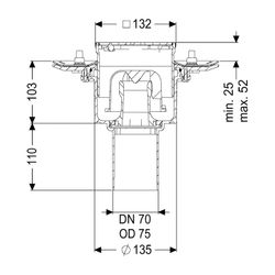 Kessel Bodenablauf Practicus Pressflansch DN 70 Designrost, senkrecht... KESSEL-45279.63 4026092052587 (Abb. 1)