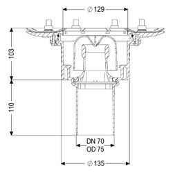 Kessel Practicus Grundkörper Pressflansch DN 70, Auslauf senkrecht... KESSEL-45279 4026092033814 (Abb. 1)