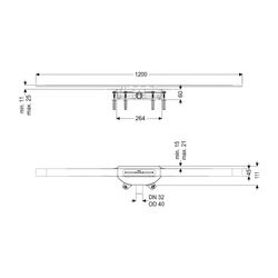 Kessel Duschrinne Linearis Infinity 60 Länge 1200mm DN 40 Megastop, Edelstahl gebürste... KESSEL-45300.12 4026092093948 (Abb. 1)