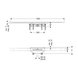 Kessel Duschrinne Linearis Infinity 60 Länge 1000mm DN 40 Megastop, Schwarz gebürstet... KESSEL-45302.10 4026092094303 (Abb. 1)