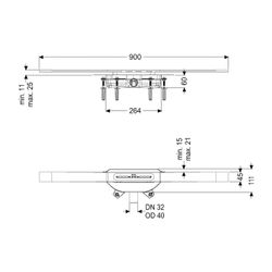 Kessel Duschrinne Linearis Infinity 60 Länge 900mm DN 40 Megastop, Bronze gebürstet... KESSEL-45304.09 4026092094594 (Abb. 1)