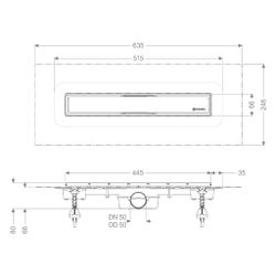 Kessel Linearis Duschrinne Compact DN 50 WaD, V2A, Länge 450mm... KESSEL-45600.60M 4026092078884 (Abb. 1)