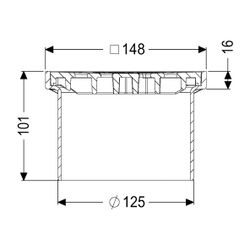 Kessel Aufsatzstück Schlitzrost 150x150mm K3, Schwarz... KESSEL-48193 4026092034231 (Abb. 1)