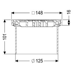 Kessel Aufsatzstück Schlitzrost, 150x150mm, ABS Schwarz, K3... KESSEL-48193 4026092034231 (Abb. 1)