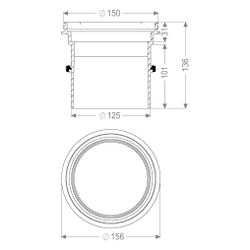 Kessel Verlängerungsstück für Ecoguss, H 136mm, 48195... KESSEL-48195 4026092111031 (Abb. 1)