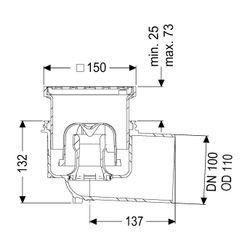 Kessel Boden-/Deckenablauf Ecoguss DN 100 Schlitzrost, seitlich... KESSEL-48311.11 4026092034248 (Abb. 1)