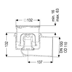 Kessel Boden-/Deckenablauf Ecoguss DN 100 Designrost, seitlich... KESSEL-48311.63 4026092053102 (Abb. 1)