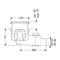 Kessel Boden-/Deckenablauf Ecoguss DN 50 Schlitzrost, seitlich... KESSEL-48358.11 4026092034262 (Abb. 1)