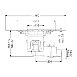 Kessel Boden-/Deckenablauf Ecoguss DN 50 Variofix Designrost, seitlich... KESSEL-48358.53 4026092052884 (Abb. 1)