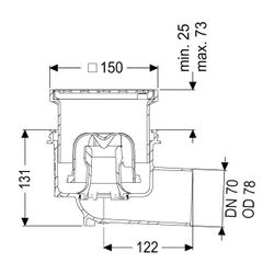 Kessel Boden-/Deckenablauf Ecoguss DN 70 Schlitzrost, seitlich... KESSEL-48378.11 4026092034286 (Abb. 1)