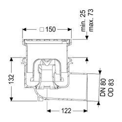 Kessel Boden-/Deckenablauf Ecoguss DN 80 Schlitzrost, seitlich... KESSEL-48383.11 4026092034309 (Abb. 1)