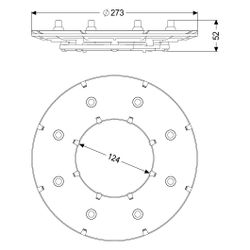 Kessel Pressdichtungsflansch Ecoguss System 125, inklusive Fixierklammern... KESSEL-48407 4026092079003 (Abb. 1)