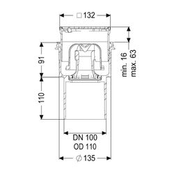 Kessel Boden-/Deckenablauf Ecoguss DN 100 Designrost, senkrecht... KESSEL-48411.63 4026092053096 (Abb. 1)