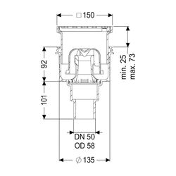 Kessel Boden-/Deckenablauf Ecoguss DN 50 Schlitzrost, senkrecht... KESSEL-48458.11 4026092034347 (Abb. 1)