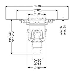 Kessel Boden-/Deckenablauf Ecoguss DN 50 Variofix Designrost, senkrecht... KESSEL-48458.53 4026092052877 (Abb. 1)