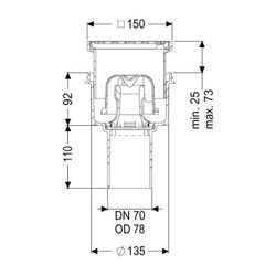 Kessel Boden-/Deckenablauf Ecoguss DN 70 Schlitzrost, senkrecht... KESSEL-48478.11 4026092034361 (Abb. 1)