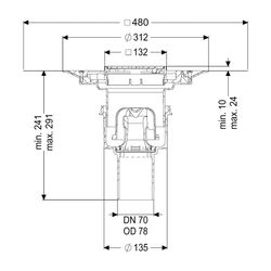 Kessel Boden-/Deckenablauf Ecoguss DN 70 Variofix Designrost, senkrecht... KESSEL-48478.53 4026092052891 (Abb. 1)