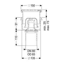 Kessel Boden-/Deckenablauf Ecoguss DN 80 Schlitzrost, senkrecht... KESSEL-48483.11 4026092034385 (Abb. 1)