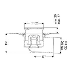 Kessel Bodenablauf Ecoguss Klebeflansch DN 100 Designrost, seitlich... KESSEL-48511.63 4026092054475 (Abb. 1)