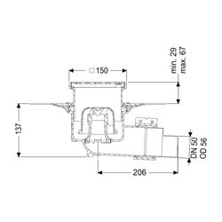 Kessel Bodenablauf Ecoguss Klebeflansch DN 50 Schlitzrost, seitlich... KESSEL-48558.11 4026092034408 (Abb. 1)