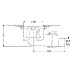 Kessel Ecoguss Grundkörper Klebeflansch DN 50, Auslauf seitlich... KESSEL-48558 4026092033326 (Abb. 1)