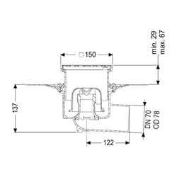 Kessel Bodenablauf Ecoguss Klebeflansch DN 70 Schlitzrost, seitlich... KESSEL-48578.11 4026092032763 (Abb. 1)