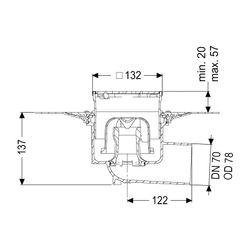 Kessel Bodenablauf Ecoguss Klebeflansch DN 70 Designrost, seitlich... KESSEL-48578.63 4026092054437 (Abb. 1)