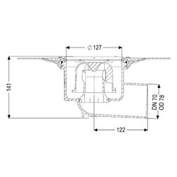Kessel Ecoguss Grundkörper Klebeflansch DN 70, Auslauf seitlich... KESSEL-48578 4026092032626 (Abb. 1)