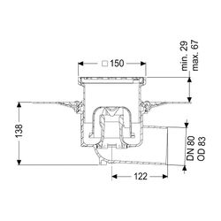 Kessel Bodenablauf Ecoguss Klebeflansch DN 80 Schlitzrost, seitlich... KESSEL-48583.11 4026092034415 (Abb. 1)