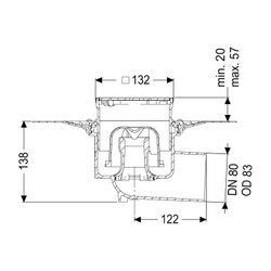 Kessel Bodenablauf Ecoguss Klebeflansch DN 80 Designrost, seitlich... KESSEL-48583.63 4026092053089 (Abb. 1)