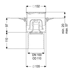 Kessel Bodenablauf Ecoguss Klebeflansch DN 100 Designrost, senkrecht... KESSEL-48611.63 4026092054468 (Abb. 1)