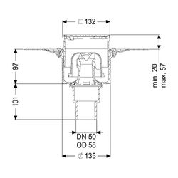 Kessel Bodenablauf Ecoguss Klebeflansch DN 50 Designrost, senkrecht... KESSEL-48658.63 4026092054406 (Abb. 1)