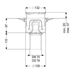 Kessel Bodenablauf Ecoguss Klebeflansch DN 70 Designrost, senkrecht... KESSEL-48678.63 4026092054420 (Abb. 1)