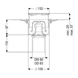 Kessel Bodenablauf Ecoguss Klebeflansch DN 80 Designrost, senkrecht... KESSEL-48683.63 4026092054444 (Abb. 1)